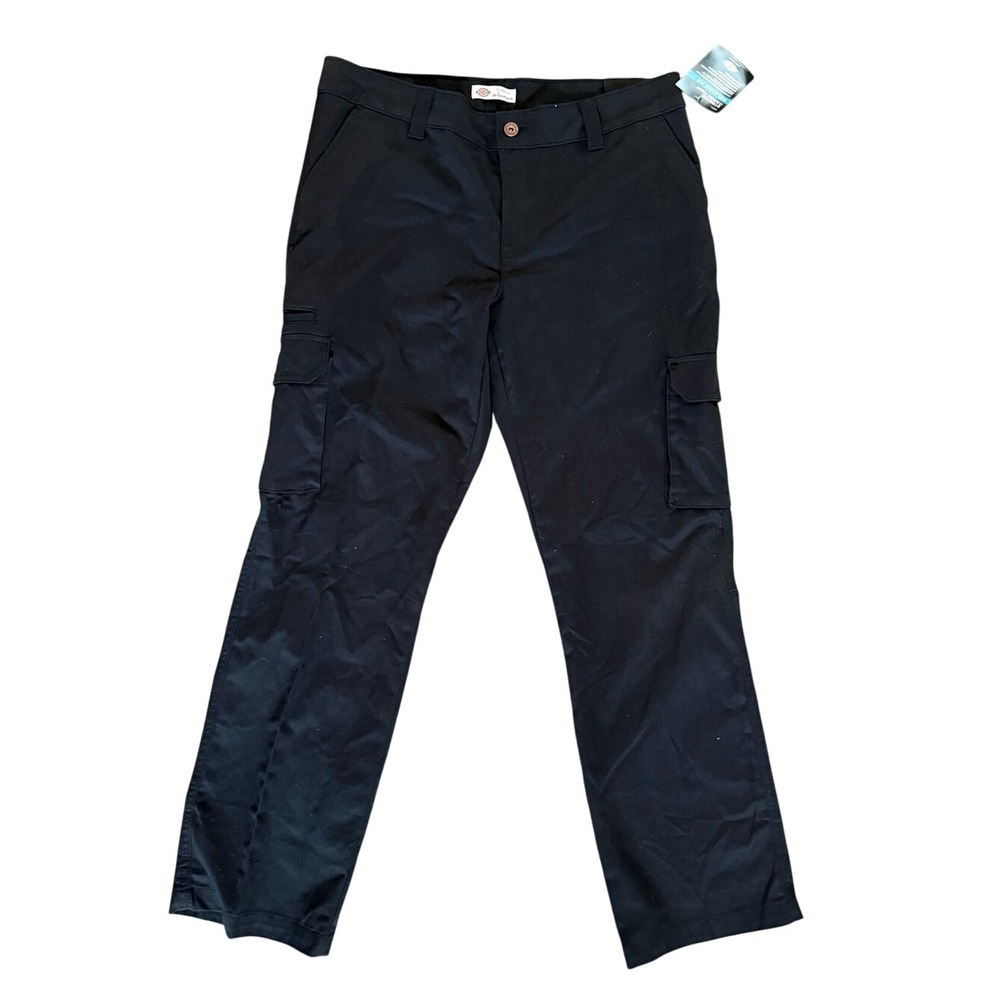 Dickies Womens Stretch Cargo Pants Relaxed Fit Black FP888BK Size 12R NWT